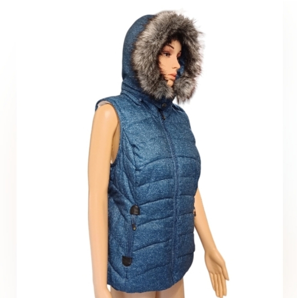 Green Tea Dark Blue Winter Vest Size Medium - Picture 13 of 13